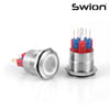 D87 | 22MM  METAL YAYLI BUTON 12-24V BEYAZ LED