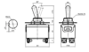 IC-156 Toggle Switch 4P ON-OFF Ø12mm KN3C-201