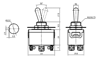 IC-157 Toggle Switch 6P ON-OFF Ø12mm KN3C-202