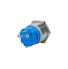 E74 22MM METAL BUTON KALICILI 12-24V MAVİ LED 1NO/1NC