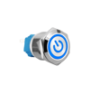 E2T 19MM METAL BUTON KALICILI 12-24V MAVİ LED 1NO/1NC
