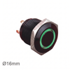 GQ16F-10E-A 16mm Metal LED'li Yaylı Buton Siyah IP65