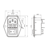 IC-214 C14 Power Soket Erkek Anahtarlı Fuseli Kulaklı AS-10E