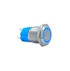E36-1 16MM METAL BUTON YAYLI 12-24V MAVİ LED 1NO/1NC