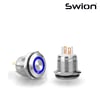 D36 | 16MM METAL YAYLI BUTON 12-24V MAVİ LED