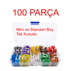 IC-274B Kutulu Mini & Standart Karışık Oto Bıçak Sigorta Seti 100 Parça