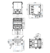 IC-265E USB İkili 3.0 Şase A Tip Dişi 90° Mavi