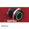 GQ16F-10E-A 16mm Metal LED'li Yaylı Buton Siyah IP65