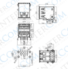IC 265E USB 3.0 ŞASE A DİŞİ İKİLİ 90' MAVİ