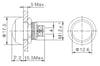 NO81 GQ12B-10-N 12mm Metal Yaylı Buton IP65