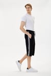 My Sport Erkek Relax Fit Rahat Kesim Pamuklu Beli Bağcıklı Fermuarlı Cep Yan Şeritli Kapri Bermuda