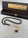Altın Yaldız Parçacıklı Kişiye Özel İsimli, Harfli Püsküllü Golden RosaryTespih + İSİMLİ KUTU