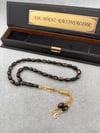 Altın Yaldız Parçacıklı Kişiye Özel İsimli, Harfli Püsküllü Golden RosaryTespih + İSİMLİ KUTU
