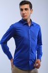 intersivin İntersivin Erkek Slim Fit Saks Uzun Kollu Gömlek