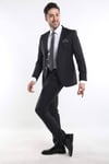 intersivinİntersivin Erkek Siyah Likralı 6 Drop Slim Fit Takım Elbise