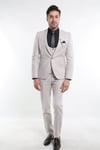 intersivinİntersivin Erkek Taş Rengi 6 Drop Slim Fit Yelekli Takım Elbise