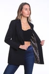 intersivinİntersivin Siyah Tek Düğmeli İç Astarlı Kadın BLazer Tek Ceket