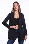 intersivinİntersivin Siyah Tek Düğmeli İç Astarlı Kadın BLazer Tek Ceket