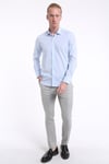 intersivinİntersivin Slim Fit Pamuklu Düz Açık Mavi Erkek Gömlek