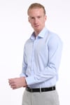 intersivinİntersivin Slim Fit Pamuklu Düz Açık Mavi Erkek Gömlek