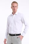 intersivinİntersivin Slim Fit Pamuklu Düz Beyaz Erkek Gömlek