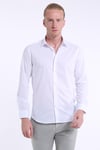 intersivinİntersivin Slim Fit Pamuklu Düz Beyaz Erkek Gömlek