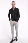 intersivinİntersivin Slim Fit Pamuklu Düz Siyah Erkek Gömlek