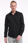 intersivinİntersivin Slim Fit Pamuklu Düz Siyah Erkek Gömlek