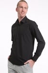 intersivinİntersivin Slim Fit Pamuklu Düz Siyah Erkek Gömlek