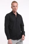 intersivinİntersivin Slim Fit Pamuklu Düz Siyah Erkek Gömlek