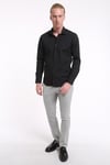 intersivinİntersivin Slim Fit Pamuklu Düz Siyah Erkek Gömlek
