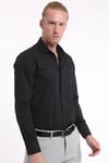 intersivinİntersivin Slim Fit Pamuklu Düz Siyah Erkek Gömlek