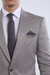 Slim Fit Toprak Takım Elbise
