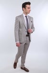 Slim Fit Toprak Takım Elbise