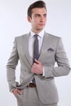 Slim Fit Toprak Takım Elbise