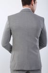 Slim Fit Yelekli Gri Takım Elbise