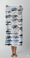 Shark Beyaz Plaj Havlusu