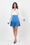 Blue Pleated Skirt