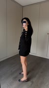 SİYAH OVERSİZE KESİM GABARDİN CEKET