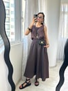 Acı Kahve Beli Lastikli Cepli Kloş Etek
