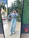 Açık Mavi ZR Etiketli Yüksek Bel Straight Jean