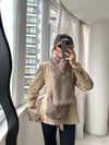 Bej Vatkalı  Kuşaklı Blazer Ceket