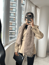 Bej Vatkalı  Kuşaklı Blazer Ceket
