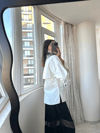 Beyaz Cep Detaylı Poplin Gömlek