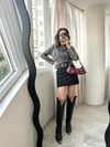 Gümüş Saçak Payetli Transpan Bluz