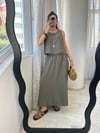Haki Yeşil Kolsuz Salaş Basic Bluz