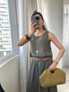 Haki Yeşil Kolsuz Salaş Basic Bluz