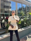 Krem Pelerinli Straplez Bluz Takım
