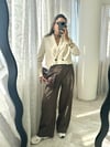 Krem Vatkalı Crop Blazer Ceket