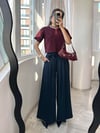 Lacivert Beli Lastikli Etek Pantolon
